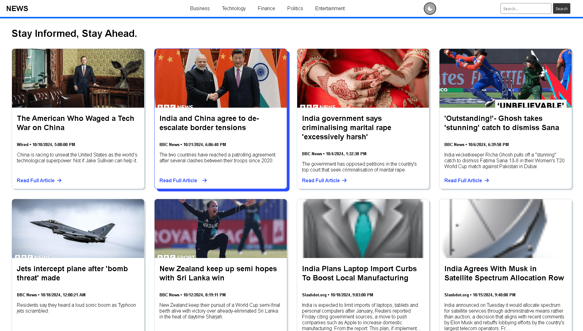 Real-Time News Aggregator Website